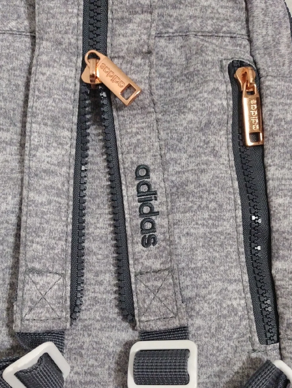 Adidas Convertible Sling Backpack Gray Jersey Rose Gold Athleisure Travel Bag - Picture 13 of 16